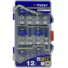 Tivoly XT606470003 Fraises de défonceuse de formes assorties, Bleu, Set de 12 Pièces