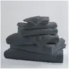 TRADILINGE Drap De Bain Uni et Coloré Gris anthracite 100x150 cm