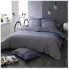Tradilinge Parure de Couette en Satin de Coton (200x200 cm - Bleu Foncé)