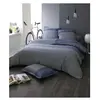 Tradilinge Parure de Couette en Satin de Coton (240x220 cm - Bleu Foncé)
