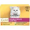 Gourmet Gold Pâtée Double Délice 4 variétés pour Chat - Les 12 sachets x 85g