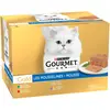 24x85g Gourmet Gold Les Mousselines lot mixte (6x lapin, 6x veau, 6x boeuf, 6x agneau)