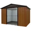 Abri de jardin métal aspect bois Yardmaster 11,03 m² + kit d'ancrage