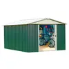 Abri de jardin métal vert Yardmaster 11,03 m² + kit d'ancrage