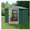 Trigano - Abri de jardin métal vert Yardmaster 4,68 m² + kit d'ancrage