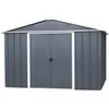 Yardmaster - Abri de jardin métal gris 6,44 m² + kit d'ancrage