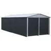 YARDMASTER Garage métal anthracite 22,63m² + kit d'ancrage inclus Trigano 1024a