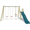 Aléo Portique 2,30 m pour 6 enfants, avec face-à-face, plateforme toboggan