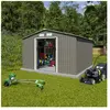Trigano - Abri de jardin métal gris/vert 10,91 m² + kit d'ancrage