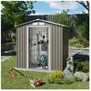 Trigano - Abri de jardin métal gris/vert 2,12 m² + kit d'ancrage