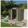 Trigano - Abri de jardin métal gris/vert 3,26 m² + kit d'ancrage