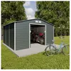 trigano Abri de jardin métal gris 12,27 m2 + kit d'ancrage