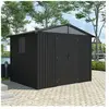 trigano Abri de jardin métal gris anthracite 5.71 m² + kit d'ancrage
