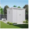 trigano Abri de jardin métal Blanc Aluminium 7.45m² toit plat + kit d'ancrage