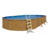 trigano Piscine hors sol acier ovale 10,05 x 5,50 x 1,20 m aspect bois CANYON