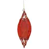 Suspension Goutte en tulle et métal pailleté 13cm, Rouge