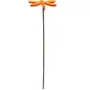 Lot de 6 papillons/libellules feutrine sur tige, déco de table, orange