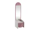 Coiffeuse enfant blanche et rose - CHARLOTTE - 1 tiroir - avec miroir