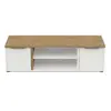 DEMEYERE Banc TV 2 portes et 2 niches L134,8 cm - Effet Bois clair