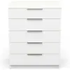 Commode 5 tiroirs SPACE coloris blanc