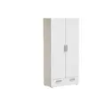 Armoire 2 portes 1 tiroir NANO coloris chêne shannon/blanc