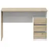 Bureau 3 tiroirs HARISSON imitation chêne et blanc