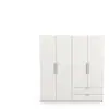 Armoire 4 portes 2 tiroirs GLORY coloris blanc