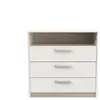 Commode 1 niche 3 tiroirs WATSON coloris chêne kronberg/blanc