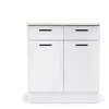 Meuble bas 80 cm 2 portes 2 tiroirs BIANCO