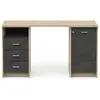 Bureau 132 cm MAO coloris Chêne royal/noir