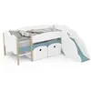 DEMEYERE Lit toboggan - 90 x 200 cm - Sommier à lattes - 2 Tirroirs - ...