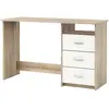 Bureau Aristote - 123 x 50,1 x 76,5 cm - Chêne brossé / Blanc perle