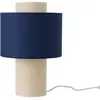 Lampe à poser tissu bleu et blanc Swan  Lin