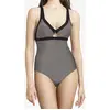 Chantelle - Maillot de bain 1 Pièce Vibrant à rayures noir/gris T.S