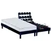 Selenia Lit Relaxation 100% Latex 5 Zones + Sommier Gris Anthractite Tous Plots Avec Réglage Fermeté