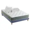 Non communiqué Ensemble matelas Ressort 7 zones HYGGE + Sommier + couette + oreillers Fabriqué en France 160 x 200 cm, Sommier - Bleu denim