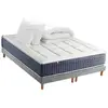 Non communiqué Ensemble Matelas Ressort 7 zones + Mémoire de forme + Sommier KING STYLE + couette + oreillers - Fabriqué en France 2x90 x 200 cm, Sommier - Gris chiné