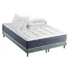 Non communiqué Ensemble Matelas Ressort 7 zones + Mémoire de forme + Sommier KING STYLE + couette + oreillers - Fabriqué en France 2x90 x 200 cm, Sommier - Vert celadon