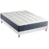 Non communiqué Ensemble Matelas Ressort 7 zones + Mémoire de forme + Sommier KING STYLE Fabriqué en France 140 x 190 cm, Sommier - Blanc