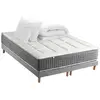 Id Literie Pack matelas ressort 7 zones + sommier + couette oreiller 140x190