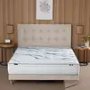 Ensemble matelas mousse hd nuvia + sommier + tête de lit, chenille bou...