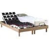 IDLITERIE Sommier électrique à plots et matelas 100% latex 2x80x200