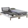 IDLITERIE Sommier électrique beige et matelas mémoire forme 2x70 x190