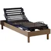 IDLITERIE Sommier électrique chêne clair matelas hr35 90x190