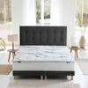 Ensemble matelas mousse hd nuvia + sommier, chenille bouclettes gris a...