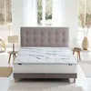 Ensemble matelas mousse hd serena + sommier, chenille bouclettes gris ...