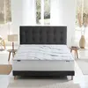 Ensemble matelas mousse elysia + sommier, chenille bouclettes gris ant...