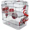 Cage sur 2 étages pour rongeurs Zolux Rody3 Duo Rouge TU 206019