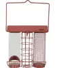 Mangeoire trio rouge terracotta pour oiseaux Zolux