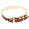 MARTIN SELLIER Coll cuir 22-47cm marron
